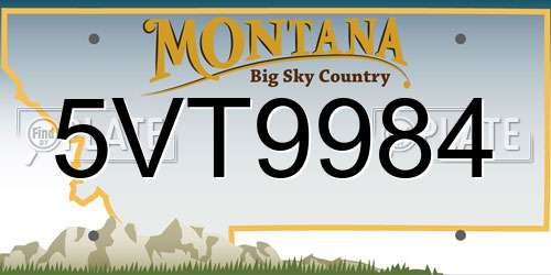 5VT9984 Montana License Plate
