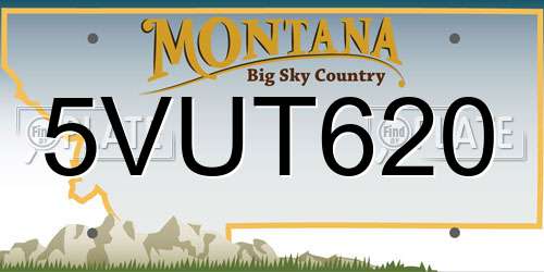 5VUT620 Montana License Plate