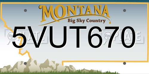 5VUT670 Montana License Plate