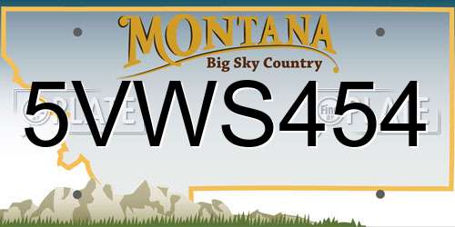 5VWS454 Montana License Plate