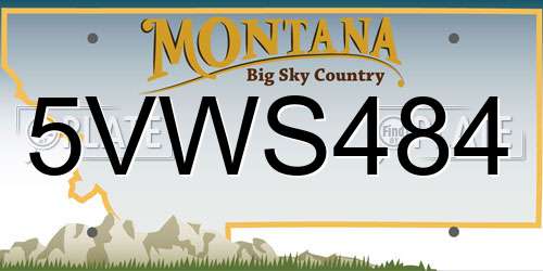 5VWS484 Montana License Plate