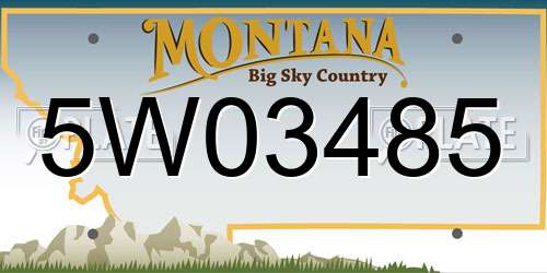 5W03485 Montana License Plate