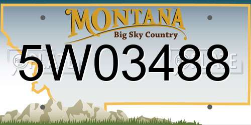 5W03488 Montana License Plate
