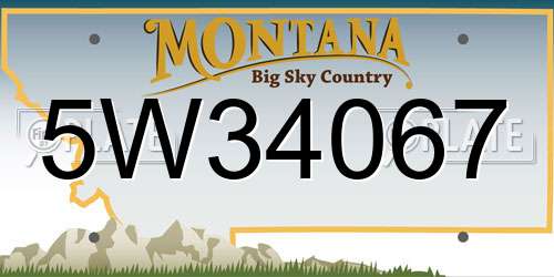 5W34067 Montana License Plate