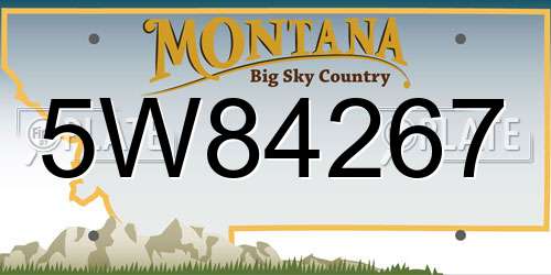 5W84267 Montana License Plate