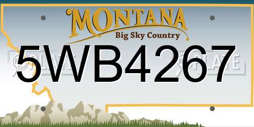 5WB4267 Montana License Plate