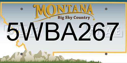 5WBA267 Montana License Plate