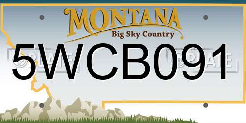 5WCB091 Montana License Plate