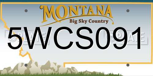 5WCS091 Montana License Plate