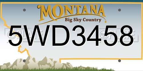 5WD3458 Montana License Plate