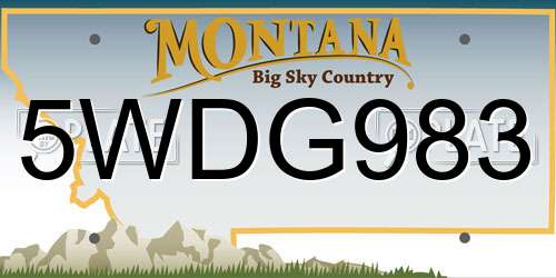 5WDG983 Montana License Plate