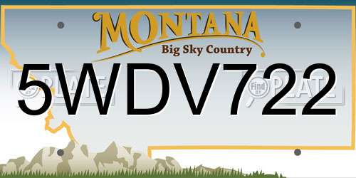5WDV722 Montana License Plate