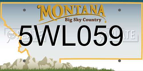 5WL059 Montana License Plate