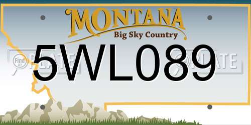 5WL089 Montana License Plate