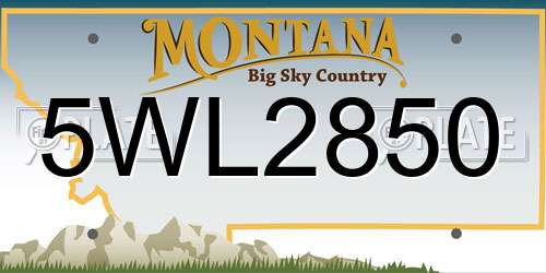 5WL2850 Montana License Plate