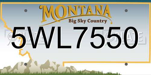 5WL7550 Montana License Plate