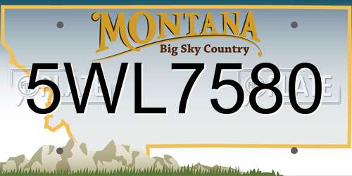 5WL7580 Montana License Plate