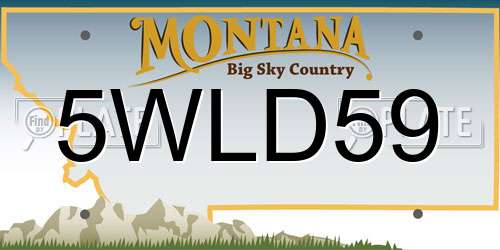 5WLD59 Montana License Plate