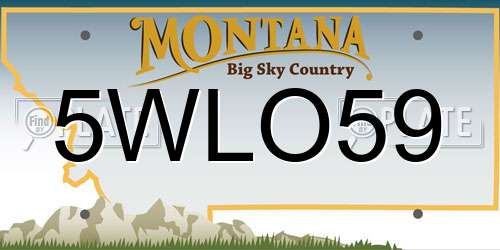5WLO59 Montana License Plate