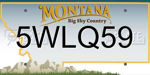 5WLQ59 Montana License Plate