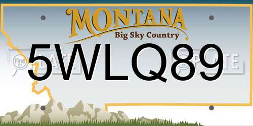 5WLQ89 Montana License Plate