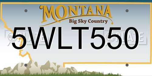5WLT550 Montana License Plate