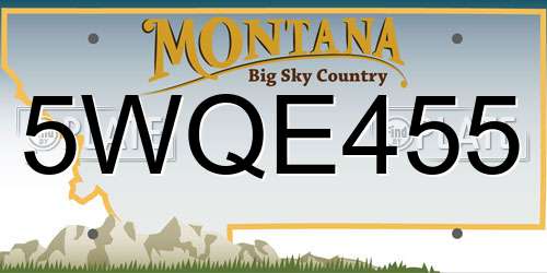 5WQE455 Montana License Plate