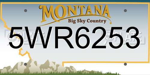 5WR6253 Montana License Plate