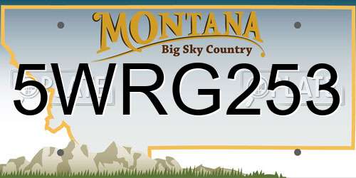 5WRG253 Montana License Plate