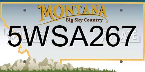 5WSA267 Montana License Plate