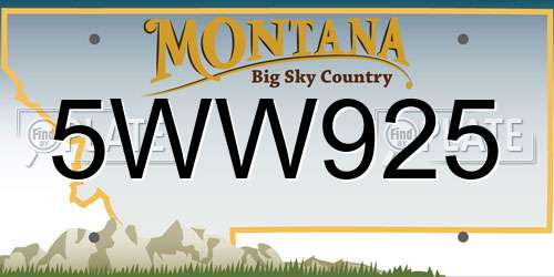 5WW925 Montana License Plate