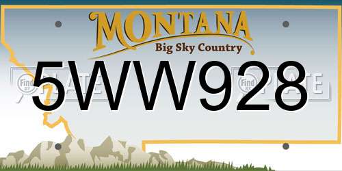 5WW928 Montana License Plate