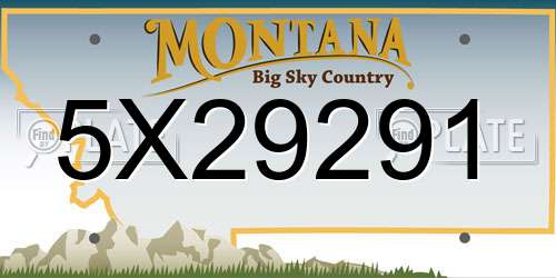 5X29291 Montana License Plate