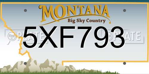 5XF793 Montana License Plate