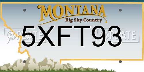 5XFT93 Montana License Plate