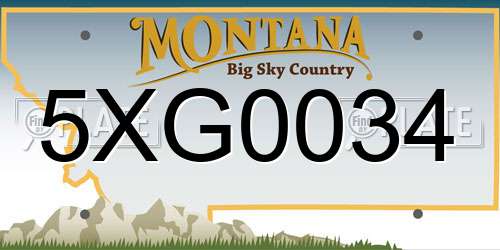 5XG0034 Montana License Plate