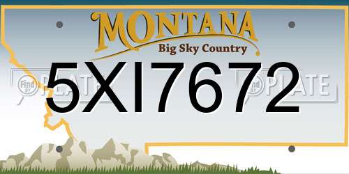 5XI7672 Montana License Plate