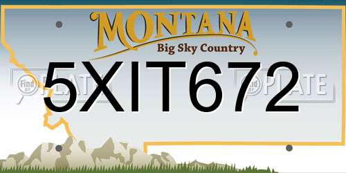 5XIT672 Montana License Plate