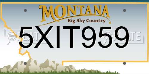 5XIT959 Montana License Plate