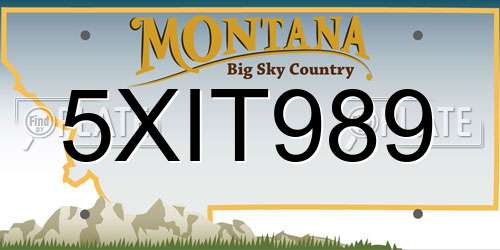 5XIT989 Montana License Plate