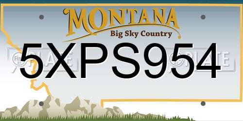 5XPS954 Montana License Plate
