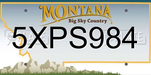 5XPS984 Montana License Plate