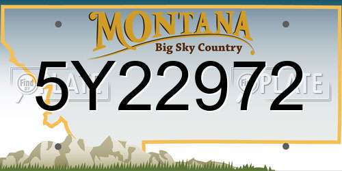 5Y22972 Montana License Plate