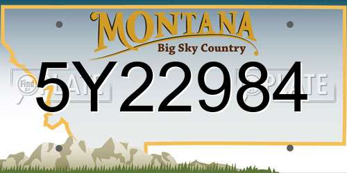 5Y22984 Montana License Plate