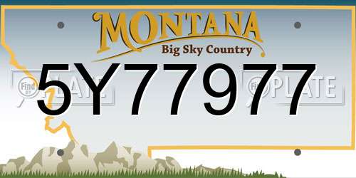 5Y77977 Montana License Plate