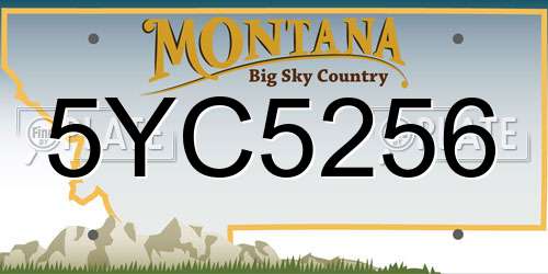 5YC5256 Montana License Plate