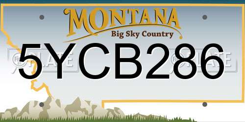 5YCB286 Montana License Plate