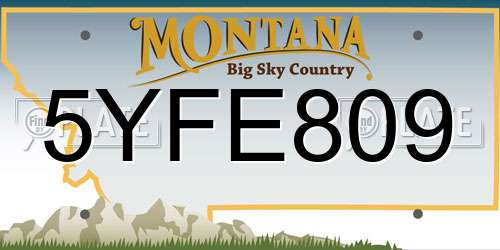 5YFE809 Montana License Plate