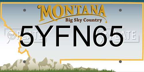 5YFN65 Montana License Plate