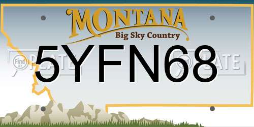 5YFN68 Montana License Plate